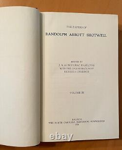 The Papers of RANDOLPH A. SHOTWELL VOLS 1-3 NC Archives & History CIVIL WAR RARE