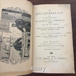 The Spy of the Rebellion Allan Pinkerton Civil War History 1883 First Ed Rebound