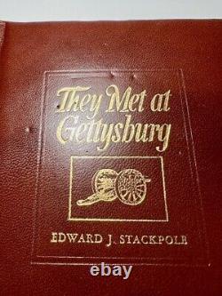 They Met at Gettysburg Edward Stackpole 1st Ed. Signed 1956 Leather Civil War