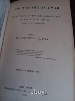 VERY RARE Story of the Civil War by Velasquez, 1890 Vintage HC