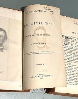 VINTAGE ANTIQUE 1868 PICTORIAL HISTORY OF THE CIVIL WAR Lossing 3 VOLUME BOOK