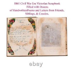 Victorian Scrapbook 1861 LOVE LETTERS Handwritten Antique Poems Civil War