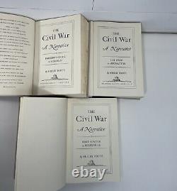 Vintage Set of 3 Hardbacks The Civil War a Narrative by Shelby Foote 1958-1974