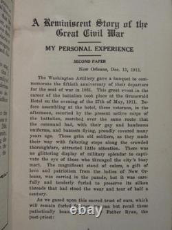 Washington Artillery A Reminiscent Story Of The Great CIVIL War -1911 First Ed