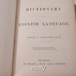 Worcester's Dictionary Antique Pre Civil War 1860 Electroprinted Lexicography