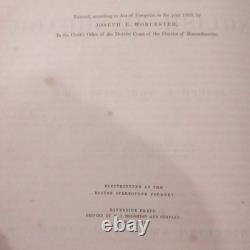 Worcester's Dictionary Antique Pre Civil War 1860 Electroprinted Lexicography