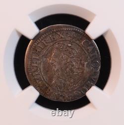 1643-44 Angleterre Charles I Trois pence, York S-2877 -NGC XF40 Guerre Civile Anglaise