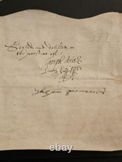 1649 Guerre civile anglaise acte en vélin Sir William Waller général parlementaire 1649 Guerre civile anglaise acte en vélin Sir William Waller général parlementaire