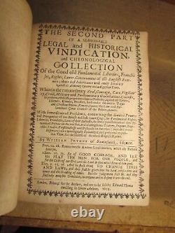 1655 Libertés, franchises, droits et lois des hommes libres anglais par Prynne Guerre civile