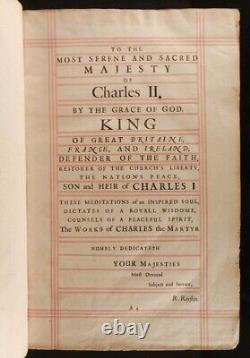 1662 Roi Charles Ier 1ère édition FOLIO de Eikon Basilike Martyr de l'Angleterre Guerre Civile anglaise