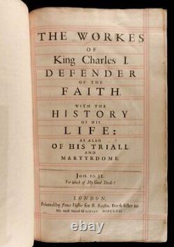 1662 Roi Charles Ier 1ère édition FOLIO de Eikon Basilike Martyr de l'Angleterre Guerre Civile anglaise