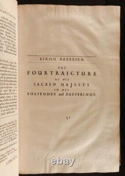 1662 Roi Charles Ier 1ère édition FOLIO de Eikon Basilike Martyr de l'Angleterre Guerre Civile anglaise