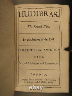 1689 Hudibras Guerre Civile Anglaise Samuel Butler Satire Politique Poésie