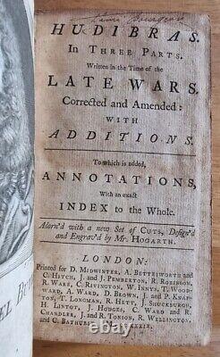 1739 / SAMUEL BUTLER HUDIBRAS en Trois Parties / Guerre Civile Anglaise / Puritanisme