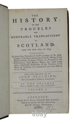 1792 TROUBLES ET TRANSACTIONS EN ÉCOSSE Histoire GUERRE CIVILE ANGLAISE