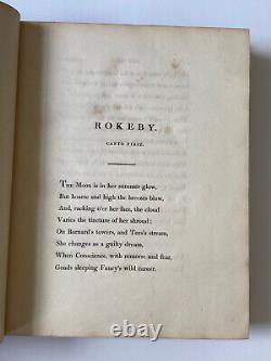 1813 Première Édition Sir Walter Scott Rokeby Poésie En Cuir Guerre Civile