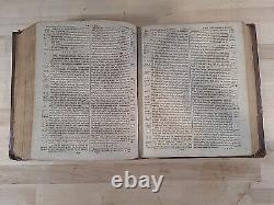 1816 1819 SAINTE BIBLE holbrook BRATTLEBOROUGH antique PRE-CIVIL WAR cuir VIEUX