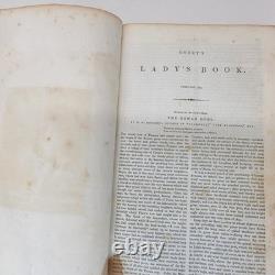 1840 Godey's Lady's Book Livre ancien relié mode pré-guerre de Sécession