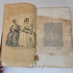 1840 Godey's Lady's Book Livre ancien relié mode pré-guerre de Sécession