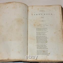 1840 Godey's Lady's Book Livre ancien relié mode pré-guerre de Sécession