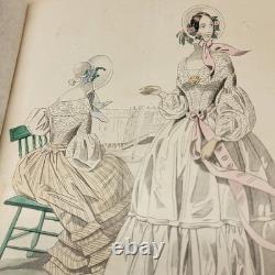 1840 Godey's Lady's Book Livre ancien relié mode pré-guerre de Sécession