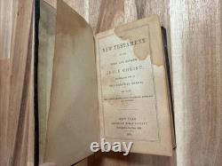 1850 Nouveau Testament Société biblique américaine d’avant la guerre de Sécession antique ancien