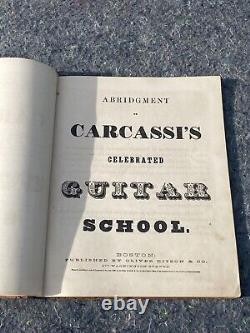 1853 Résumé pré-guerre civile du livre d'école de guitare de Carcassi RARE