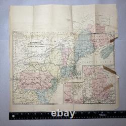 1860 Guide de voyage américain d’Appleton CARTES ANTIQUES Époque de la guerre de Sécession Tennessee Canada