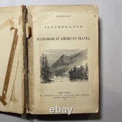 1860 Guide de voyage américain d’Appleton CARTES ANTIQUES Époque de la guerre de Sécession Tennessee Canada
