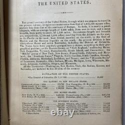 1860 Guide de voyage américain d’Appleton CARTES ANTIQUES Époque de la guerre de Sécession Tennessee Canada