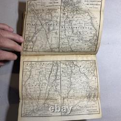 1860 Guide de voyage américain d’Appleton CARTES ANTIQUES Époque de la guerre de Sécession Tennessee Canada