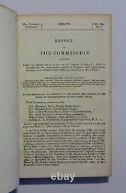 1860 Rapport du Sénat de l'Académie Militaire de WEST POINT, Jefferson Davis, Robert E Lee