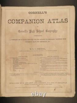 1861 Cornell Guerre Civile Ère Atlas 33 Cartes Amérique Californie Texas Europe Afrique