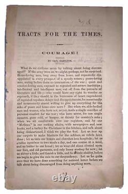 1862, 1ère édition, GAIL HAMILTON, TRACTS FOR THE TIMES, COURAGE! , GUERRE CIVILE AMÉRICAINE