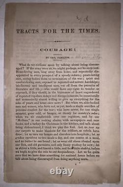 1862, 1ère édition, GAIL HAMILTON, TRACTS FOR THE TIMES, COURAGE! , GUERRE CIVILE AMÉRICAINE