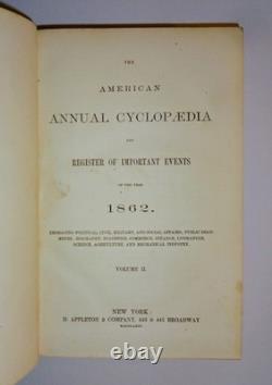 1862-65 L'Annuaire Cyclopédique, Illustré, GUERRE CIVILE Lincoln Booth Douglass Grant