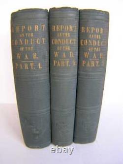 1863 Première Édition Rapport De La Guerre Civile Rare Série De 3 Volumes