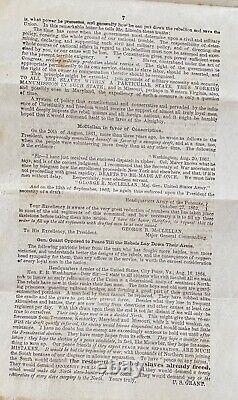 1864 La grande rébellion des propriétaires d'esclaves ! Guerre civile rare Abraham Lincoln Copperhead