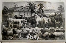 1865 Guerre Civile Guide De L'agriculture Agriculture Étable Animaux Chevaux Abeilles Plantation Vieille