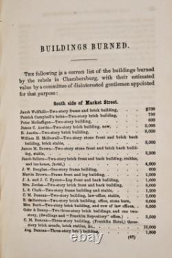 1865 Guerre Civile Incendie de Chambersburg par les Confédérés Relié Illustré 76 pages