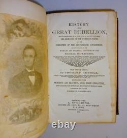 1865 Histoire de la Grande Rébellion par Thomas Kettell, GUERRE DE SÉCESSION, Illustré