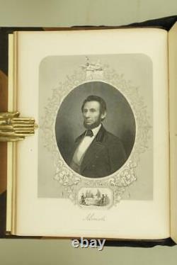1866 La Guerre Avec La Guerre Civile Du Sud Abraham Lincoln Csa Union Cuir 12 Tall