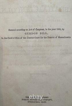 1866 VIE D'ABRAHAM LINCOLN par Holland 1ère édition/1ère édition GUERRE CIVILE UNION MAJOR PROVENANCE