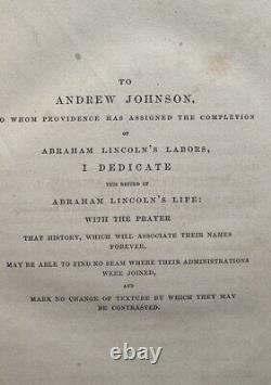 1866 VIE D'ABRAHAM LINCOLN par Holland 1ère édition/1ère édition GUERRE CIVILE UNION MAJOR PROVENANCE