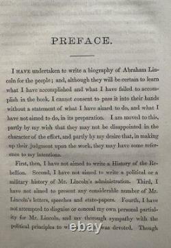 1866 VIE D'ABRAHAM LINCOLN par Holland 1ère édition/1ère édition GUERRE CIVILE UNION MAJOR PROVENANCE