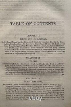 1866 VIE D'ABRAHAM LINCOLN par Holland 1ère édition/1ère édition GUERRE CIVILE UNION MAJOR PROVENANCE