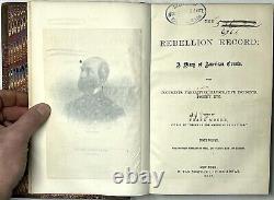 1867 Registre de la rébellion Moore Guerre civile américaine illustrée Dixième Volume X 1er