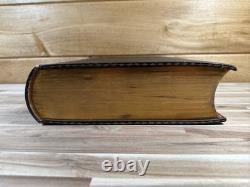 1870 SAINTE BIBLE grand RARE QUARTO belle reliure CUIR antique APRÈS LA GUERRE DE SÉCESSION
