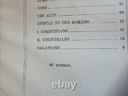 1870 SAINTE BIBLE grand RARE QUARTO belle reliure CUIR antique APRÈS LA GUERRE DE SÉCESSION