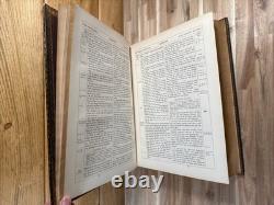 1870 SAINTE BIBLE grand RARE QUARTO belle reliure CUIR antique APRÈS LA GUERRE DE SÉCESSION